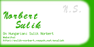 norbert sulik business card